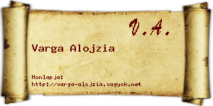 Varga Alojzia névjegykártya